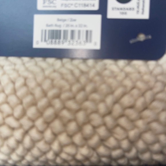 Brooks Brothers Zoe Flint Bath Rug Reversible Beige Color 20” X 32” 100% Cotton - Picture 3 of 6